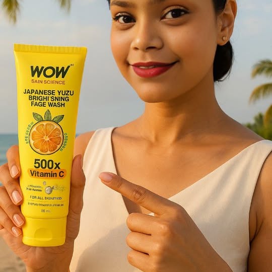 Instagram post by @thisissurabhi261 for WOW Skin Science India. Caption reads: ✨ Bright skin starts with the right face wash!....