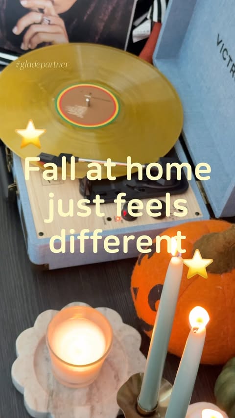 Instagram post by @foodfashionandchill for Glade. Caption reads: Enjoying my mortgage 🧡✨🍂 @glade . . . #falldecor....