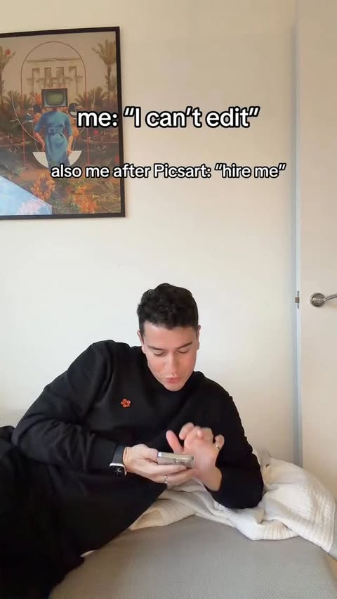 Instagram post by @aiden_london for Picsart. Caption reads: No because Picsart really said upgrade everything....