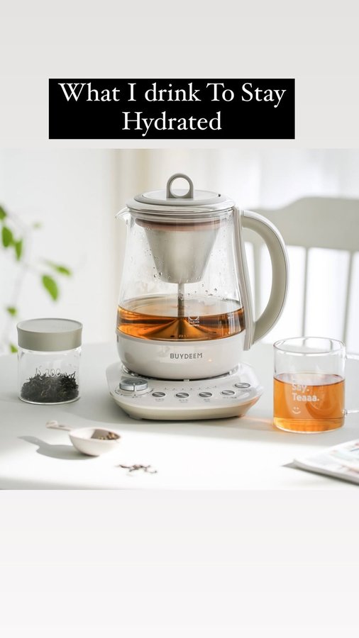 Instagram post by @myvegankitchenlife for Buydeem. Caption reads: [...] for brewing herbal tea is crucial. The....