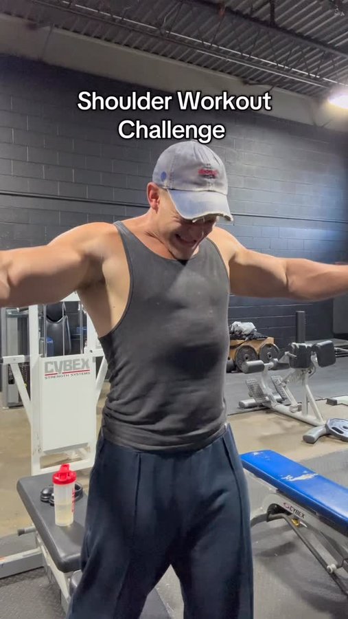 Instagram post by @bigjoegk for C4 Energy. Caption reads: Shoulder workout fueled by @c4energy #c4partner....