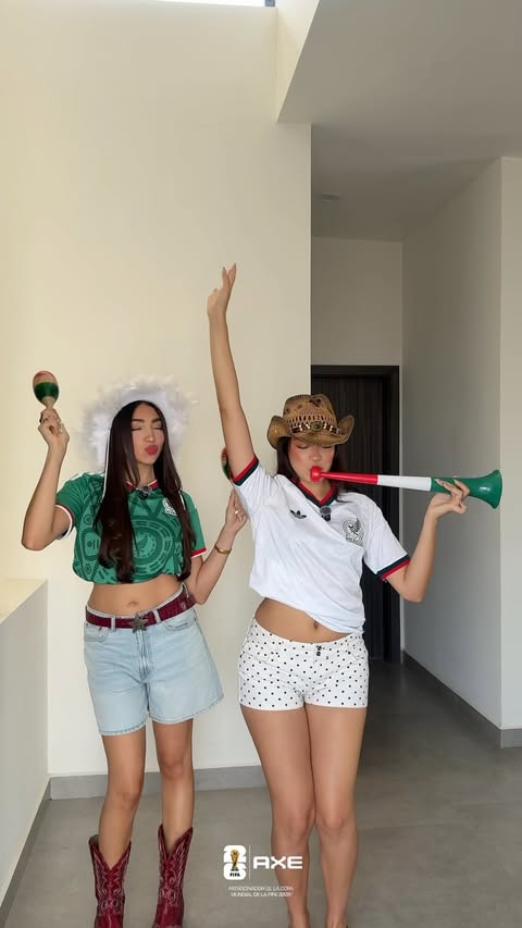 Instagram post by @miasalinas for AXE en Español. Caption reads: ¿a quién le quedó mejor el outfit?🏟️🫶🏻....
