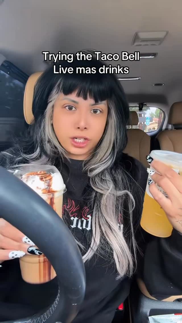 Instagram post by @wildassbihh for Taco Bell. Caption reads: 🌮🛎️☕️
These were the drinks I picked up from....