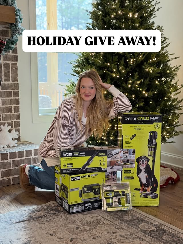 Instagram post by @routinelyrachael for RYOBI Tools. Caption reads: *GIVEAWAY IS CLOSED! I WILL ANNOUNCE THE WINNER....