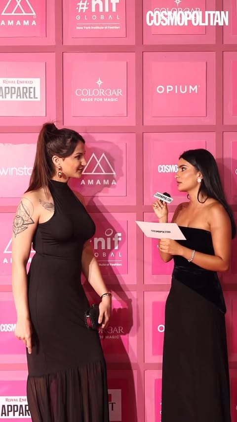 Instagram post by @an_had_fun_ for Cosmopolitan. Caption reads: [...] it all on the pink carpet at the....