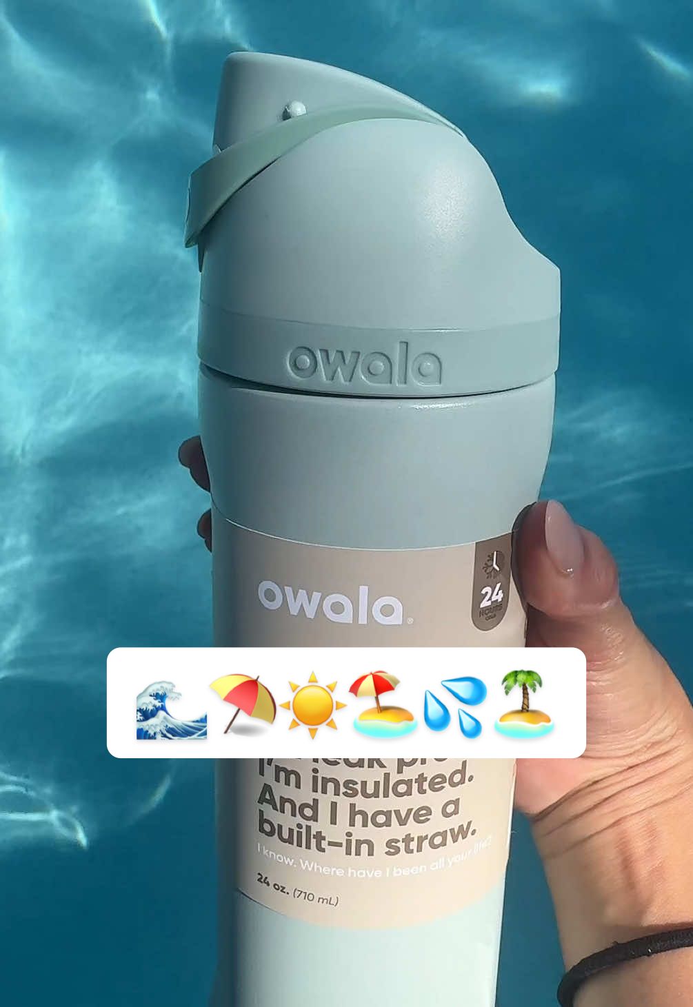 TikTok post by @dailywithcaroline for Owala. Caption reads: Owala color of the season Summer [...].