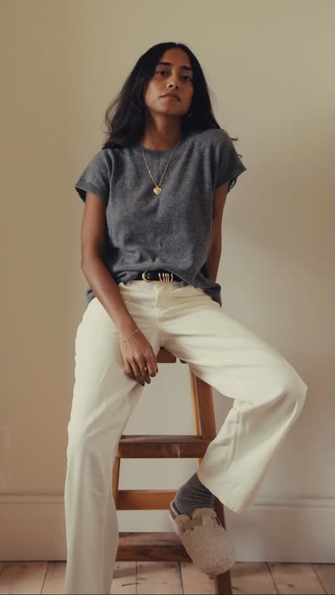 Instagram post by @trishnagoklani for The White Company. Caption reads: The Joy of slowing down. Doing nothing. Letting....