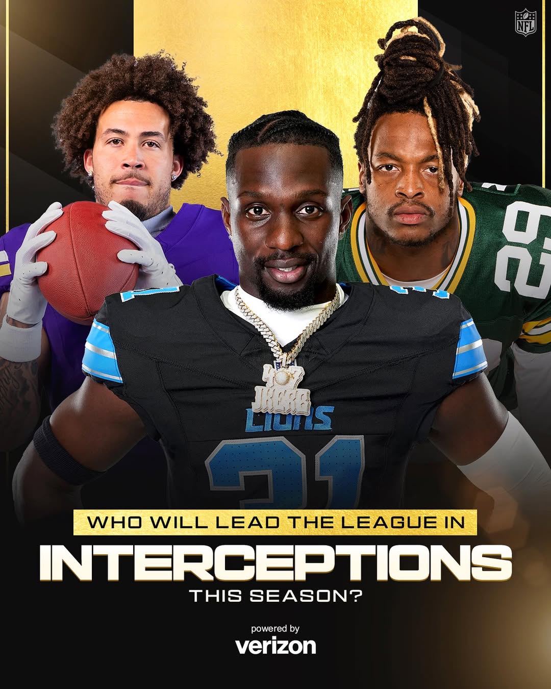 Instagram post by @nfl for Verizon. Caption reads: Who ya got? 👀.