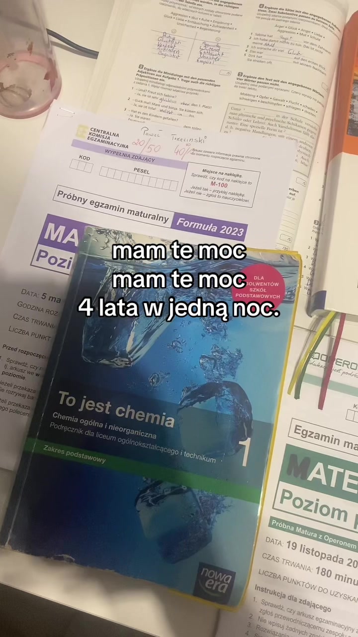 TikTok post by @trzecin for Knowunity. Caption reads: [...] #mamtemoc #nauka #matura #szkoła #dc....