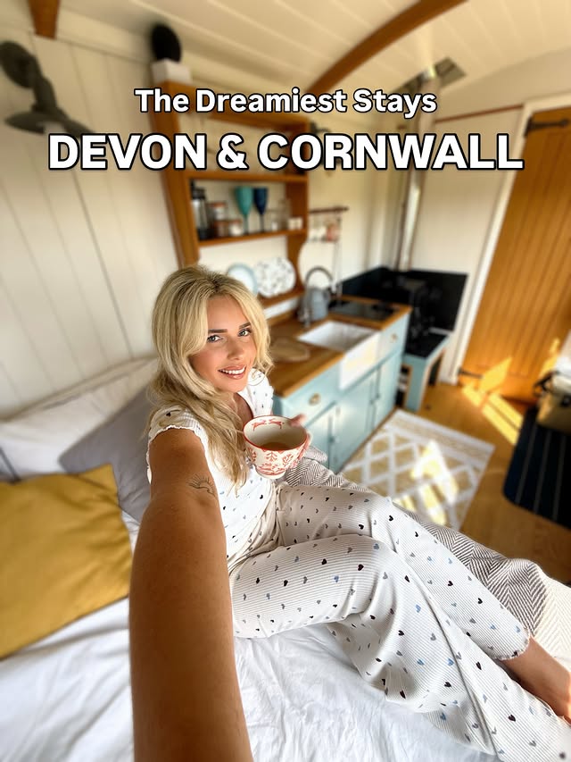 Instagram post by @storky_adventures for VisitEngland. Caption reads: BEAUTIFUL staycations I’ve had in Devon & Cornwall....