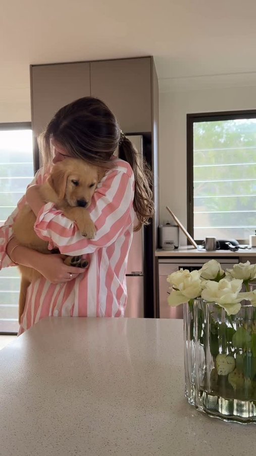 Instagram post by @paigecarmichael for Cocobella. Caption reads: My new morning routine featuring little Jeffrey!....