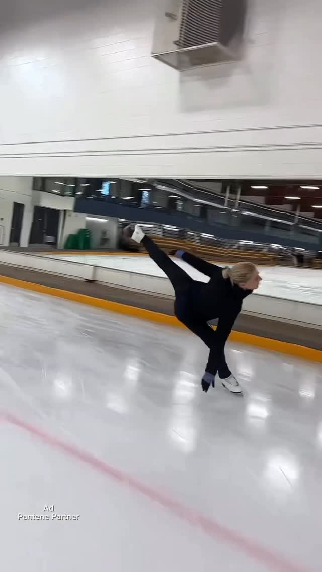 Instagram post by @pipergilles for Pantene. Caption reads: #ad❄️ Cold weather, dry skating rinks, and heat....