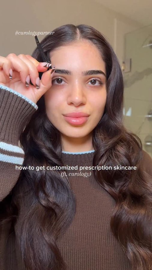 Instagram post by @kiyana.ebrahimi for Curology. Caption reads: #curologypartner getting custom prescription....