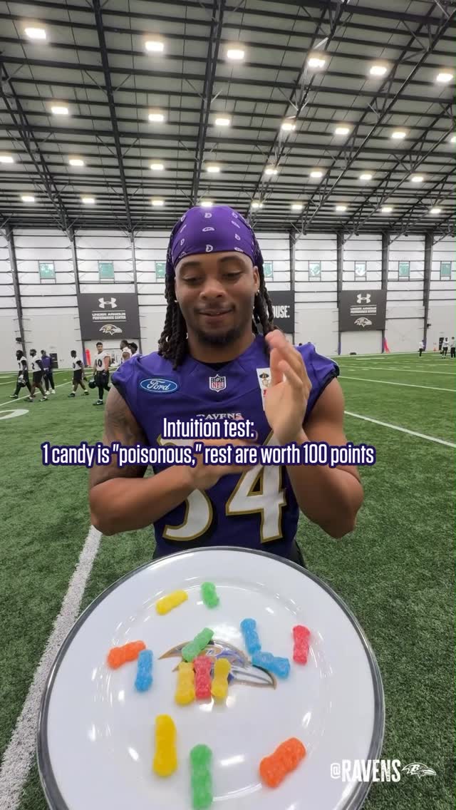 Instagram post by @ravens for Dunkin’. Caption reads: Intuition test… don’t eat the “poisonous” candy....