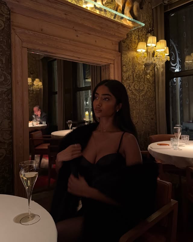 Instagram post by @laksikavijana for OH POLLY. Caption reads: An Italian evening 🥂 @ohpolly ad.