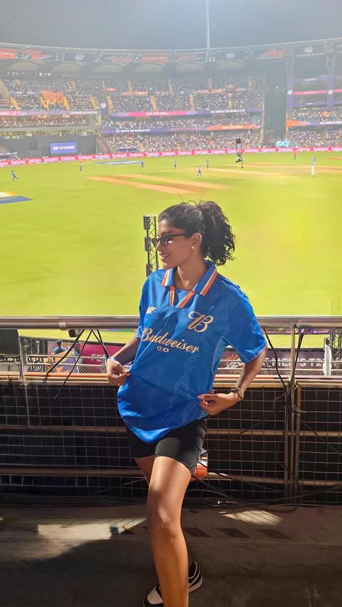 Instagram post by @akshaya_shetty for ICC T20 World Cup. Caption reads: @budweiserindia X @t20worldcup 🏆 #budweiserindia....