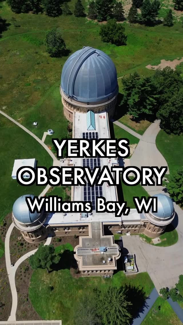 Instagram post by @seeingcoolplaces for Travel Wisconsin. Caption reads: The Yerkes Observatory in Wisconsin is known as....