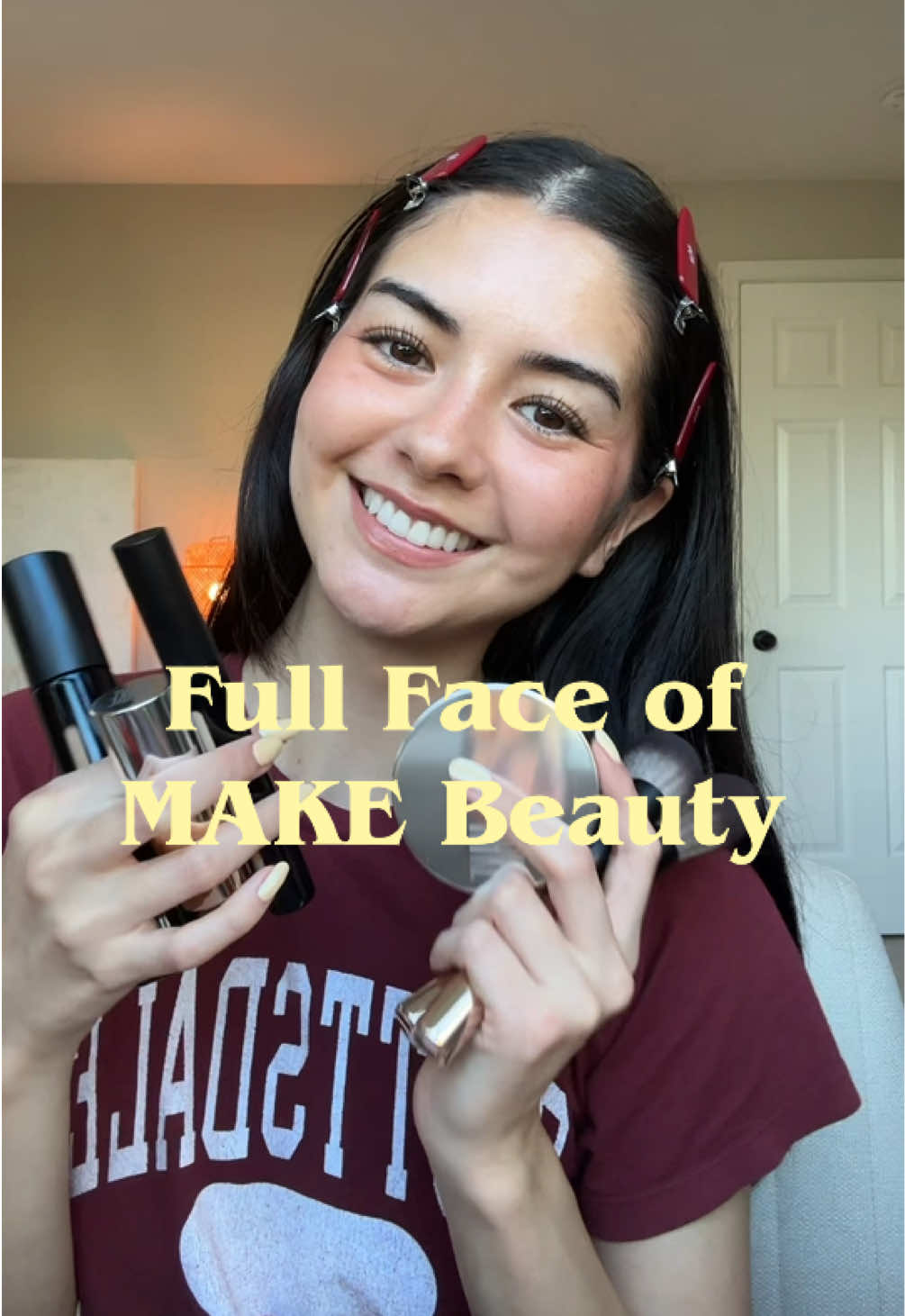 TikTok post by @natnosebest for MAKE Beauty. Caption reads: [...] with no obligation to post***) @Shop MAKE....