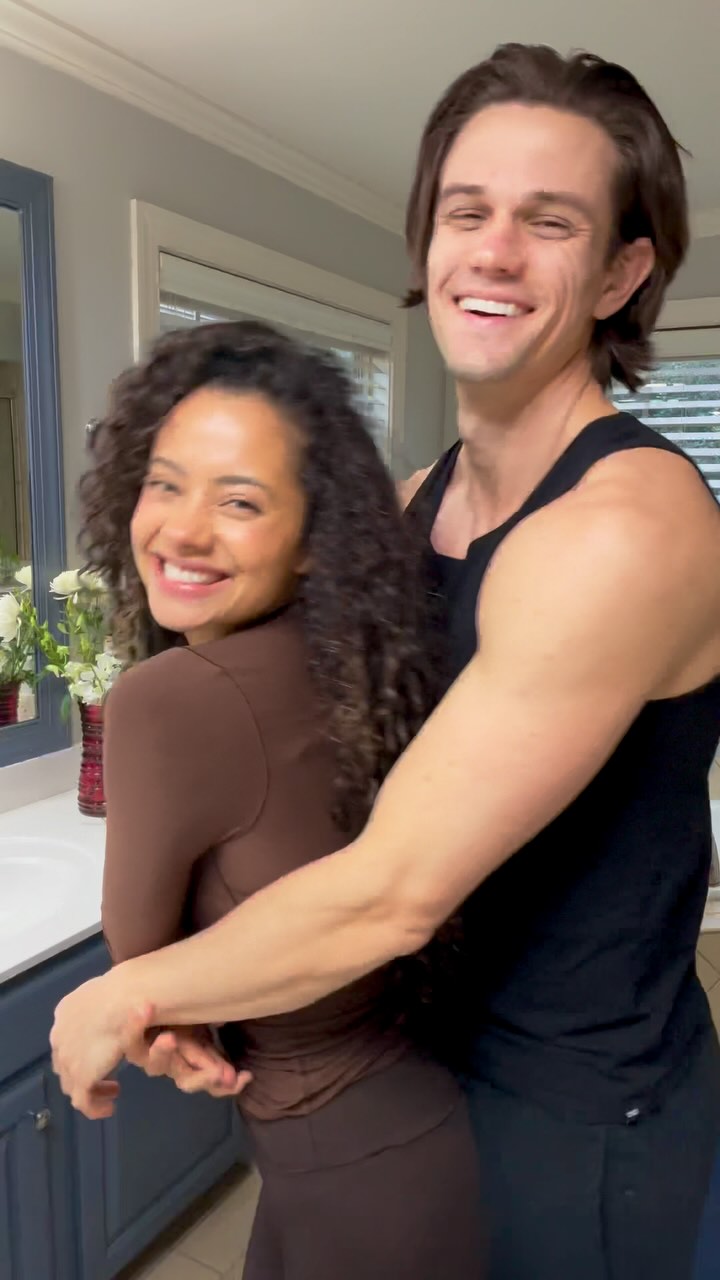 Instagram post by @nickhagelin for PALMERS. Caption reads: He’s trying 🥴😅 

@palmers keeping my curls....