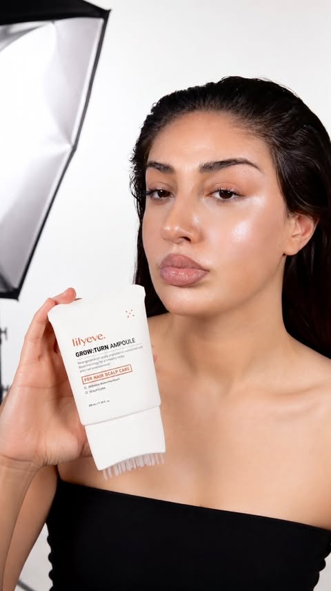 Instagram post by @aniichakhunashvili for Lilyeve. Caption reads: Hair care but make it aesthetic ✨🧡....