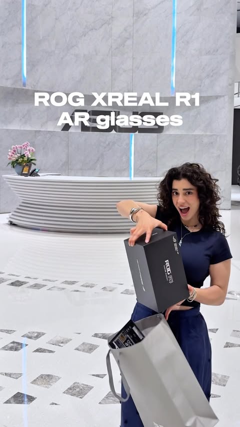 Instagram post by @hall_of_tech for Republic of Gamers. Caption reads: AD | I’m loving AR glasses a lot more since I’ve....