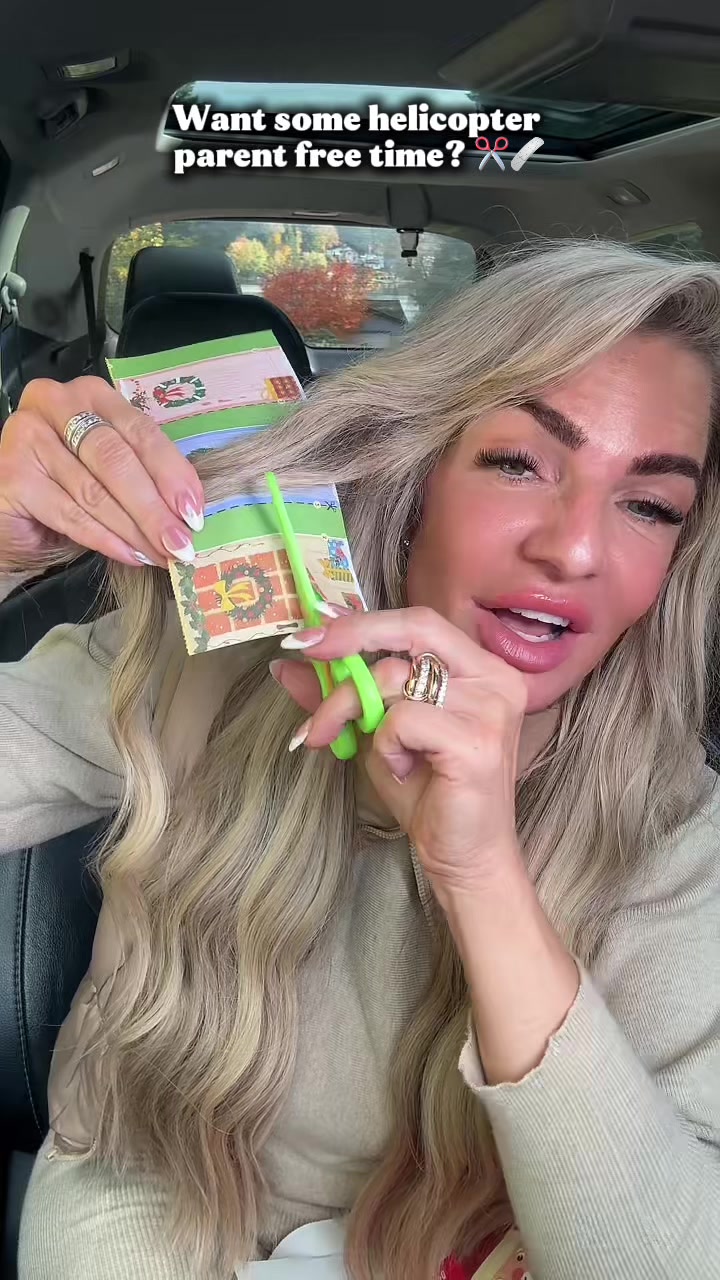 TikTok post by @shopwithcharliev for Skillmatics. Caption reads: [...] your toddler ask for the scissors??....