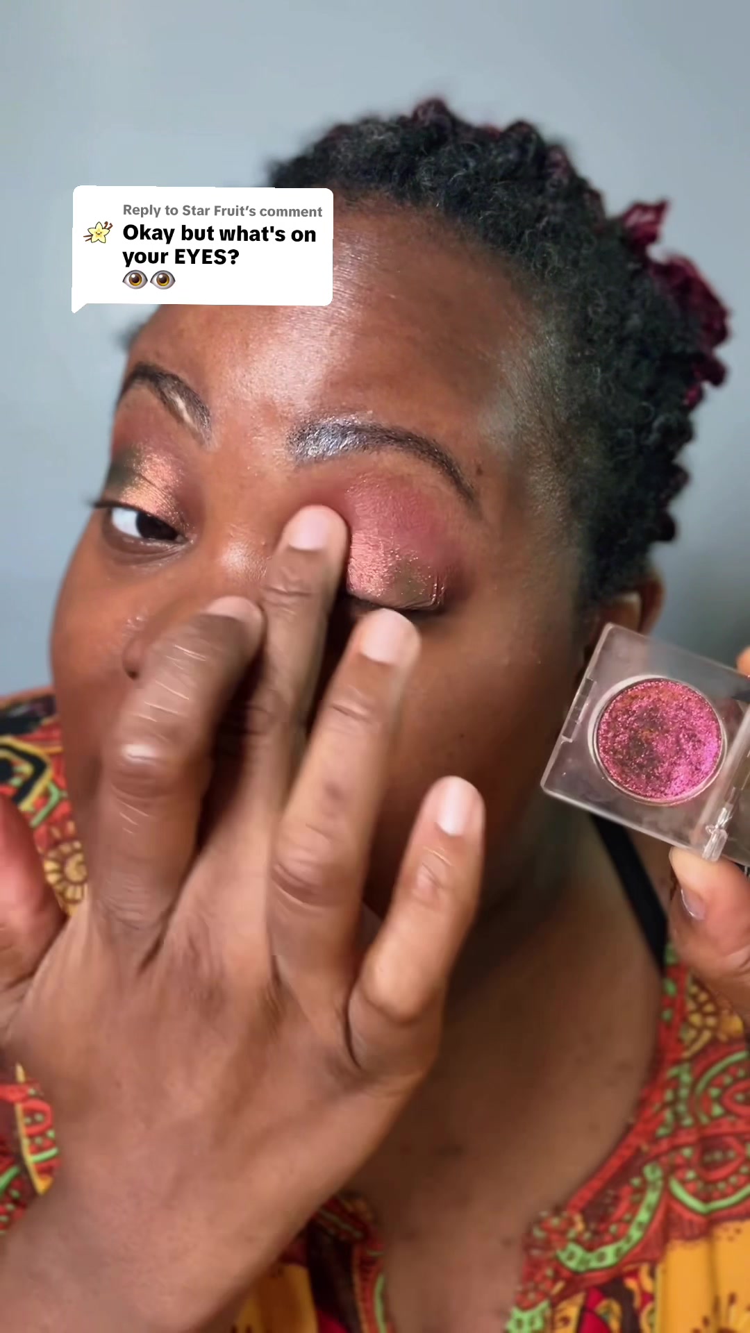 TikTok post by @ashleydkelley for Adriana Nichole Cosmetics. Caption reads: [...] Fruit Shade “CELESTIAL” by @Adriana Nichole....