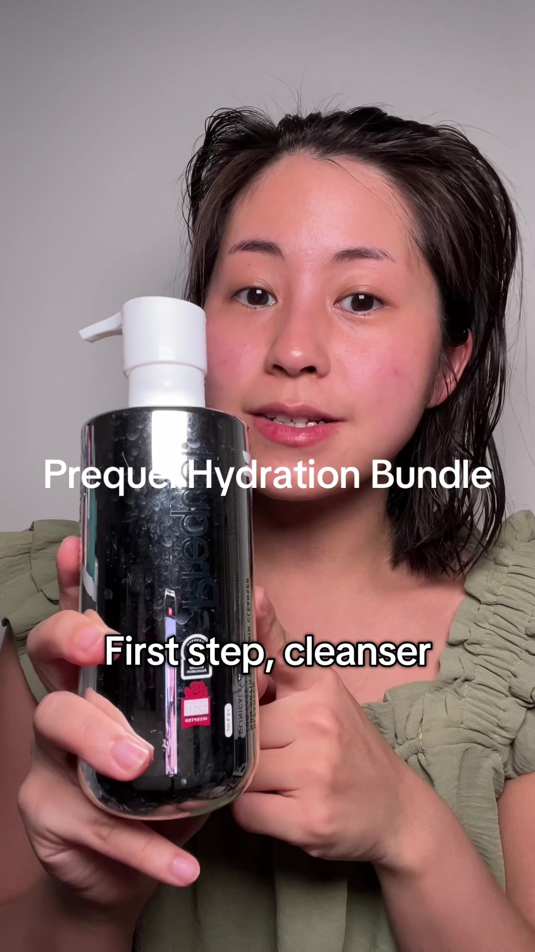 TikTok post by @aileengypark for Prequel Skin. Caption reads: @Prequelskin Hydration Bundle is definitely....