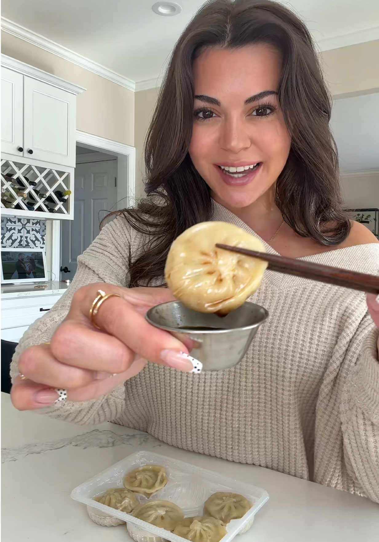 TikTok post by @stephpappas for bibigo USA. Caption reads: [...] easy, and so good. #bibigoforit @bibigo USA....