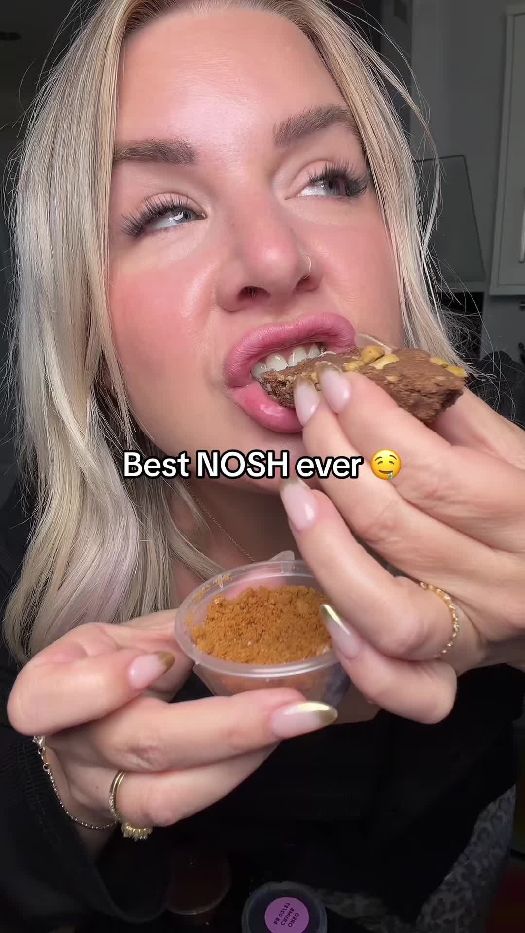 TikTok post by @sj.unfiltered for Ooh & Aah. Caption reads: [...] are not cookies without dip and crumb @Ooh &....