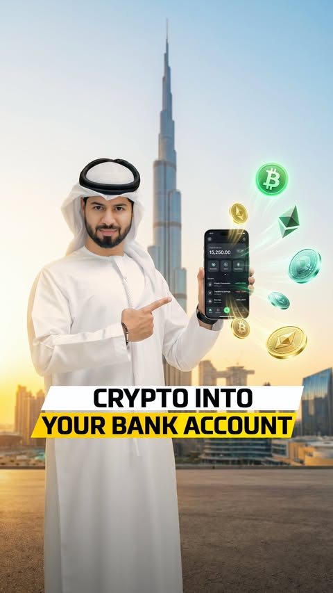 Instagram post by @dubaicatch for Binance. Caption reads: [...] barrier to crypto. ADCB partnered with....