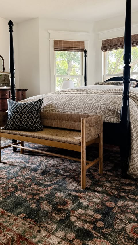 Instagram post by @rignellranch for The Home Depot. Caption reads: The next time you need to put a rug under your bed....