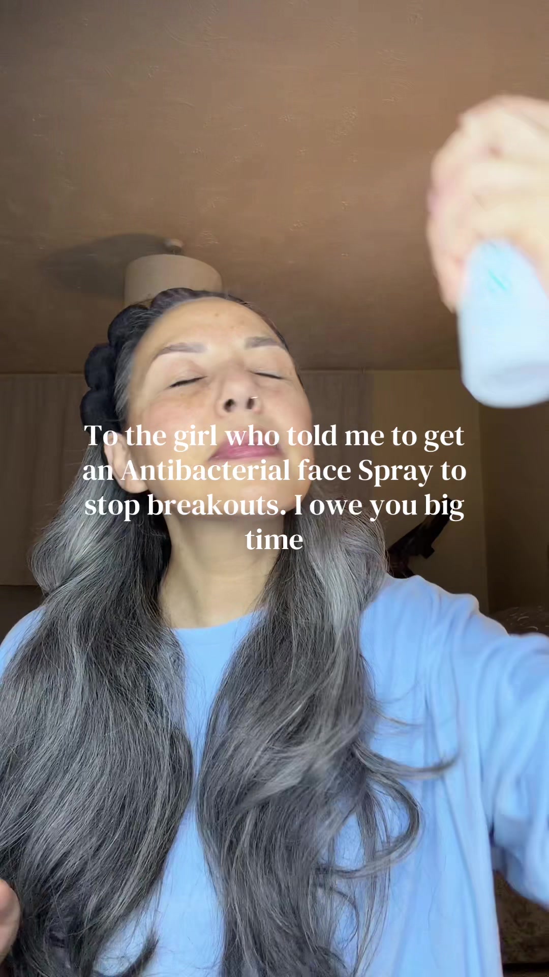 TikTok post by @andreabackme for ISOCLEAN. Caption reads: [...] Highly recommend 🤩 @ISOCLEAN #spray....
