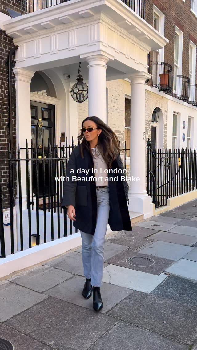 Instagram post by @gilly.campbell_ for beaufortandblake. Caption reads: [...] town in new season outfits with....