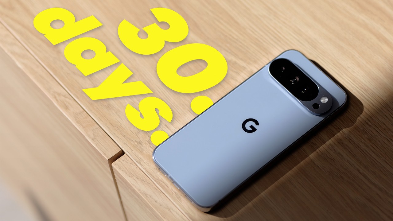 YouTube post by @9to5Google for Spigen. Caption reads: 30 days with Pixel 10 Pro: What we learned..