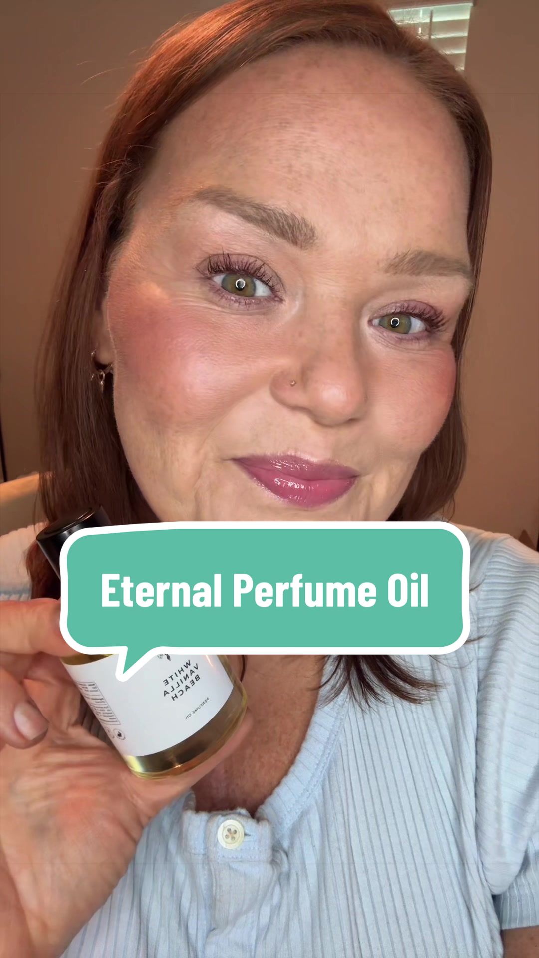 TikTok post by @ashlysvanity for Eternal Perfume Oils. Caption reads: #longlasting #perfumeoil #eternalperfumeoils....