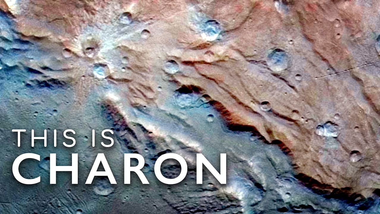 YouTube post by @astrumspace for Brilliant.org. Caption reads: NASA's Stunning Discovery on Pluto's Largest Moon.