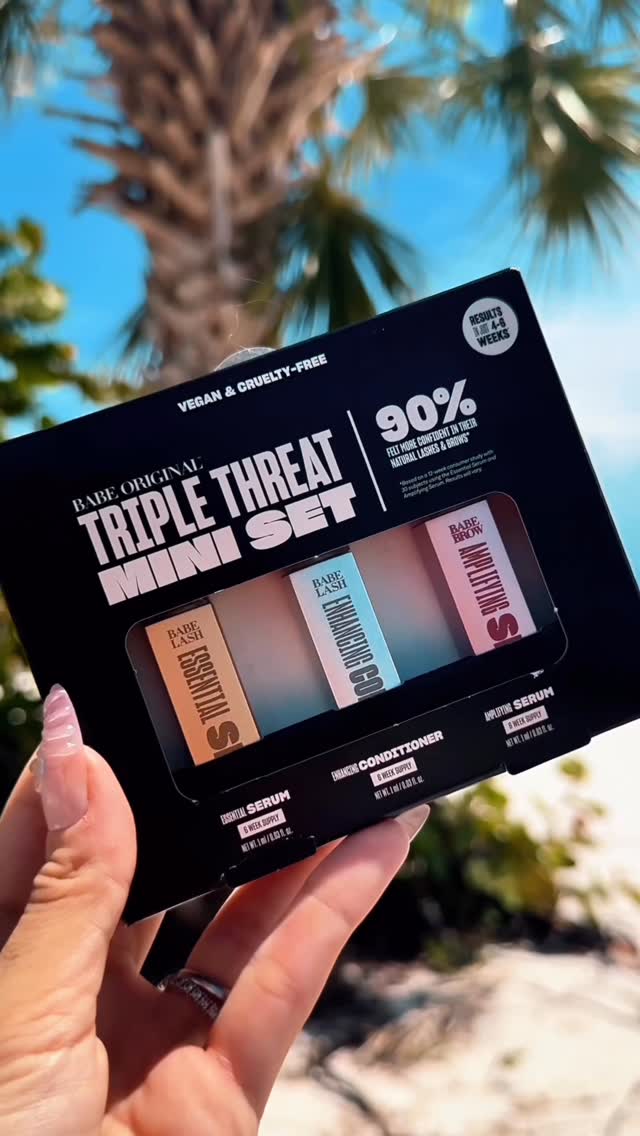 Instagram post by @amanda_roussin for Babe Original. Caption reads: Every girl needs the Triple Threat Mini Set by....