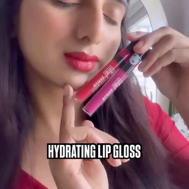 Instagram post by @_nidhibhardwaj__ for Purplle. Caption reads: #ad Hydrating Lip 👄 glosses from @elle18_india....