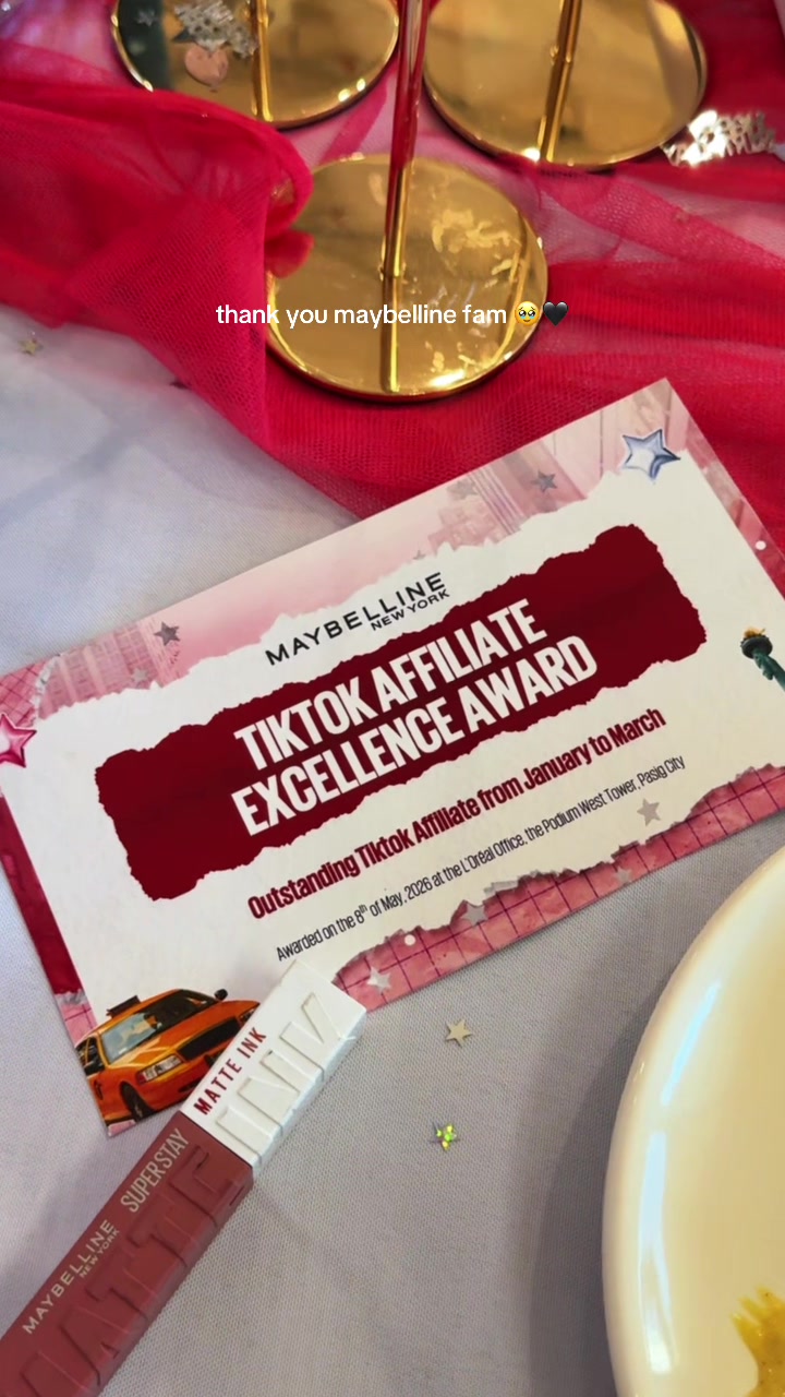 TikTok post by @angelgarife_ for Maybelline New York PH. Caption reads: Thank you, @Maybelline New York PH grateful for....
