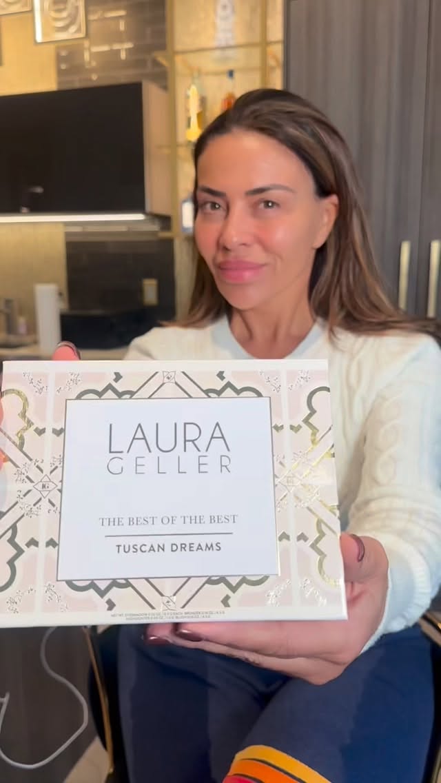 Instagram post by @dolorescatania for – Laura Geller. Caption reads: From gift to glam in just one kit ✨ The Holiday....