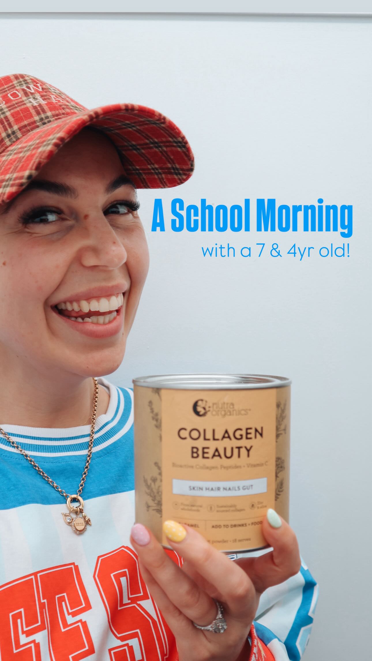 Instagram post by @thepeninsulamumma for Nutra Organics. Caption reads: Did I capture the school morning chaos or does....