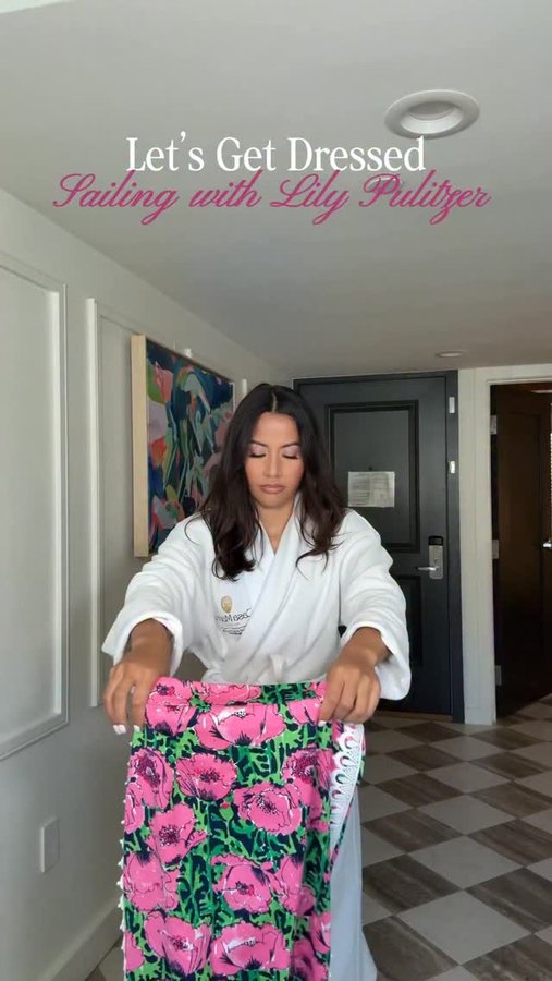 Instagram post by @ohmyletto for Lilly Pulitzer. Caption reads: Boat day in Key West? Don’t mind if I do!....