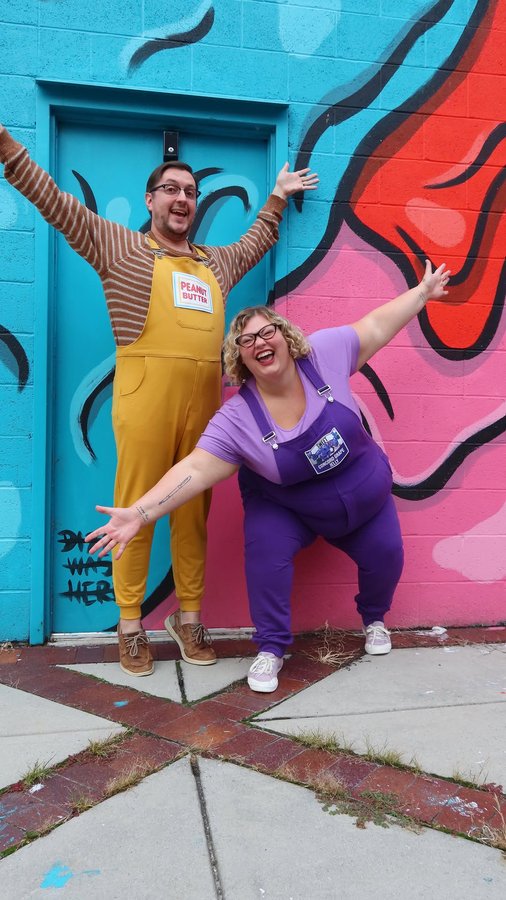 Instagram post by @theabbyhoy for SWOVERALLS. Caption reads: [...] I’ve ever met…besides me obvi. 😜 And....