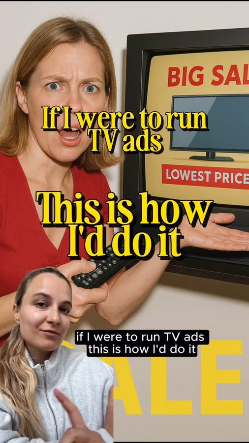 Instagram post by @girlinbluestudios for Roku. Caption reads: [...] I ran TV ads, this is how I’d do it! With....