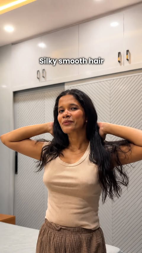Instagram post by @palakrustagii for Hair & Care. Caption reads: [...] SoftAndShiny HealthyHairJourney....