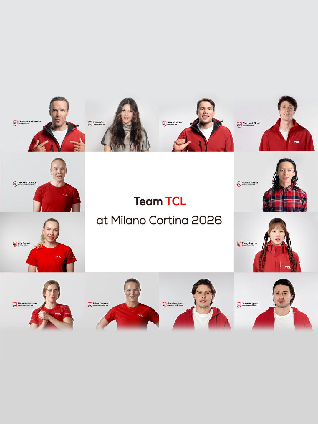 TikTok post by @tcl for Olympics. Caption reads: Countdown to @milanocortina2026 with us! ⏳ In only....