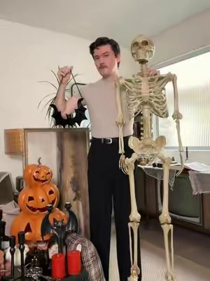 TikTok post by @jerry__anthony for Ross Dress for Less. Caption reads: I found some more Halloween decor at @Ross and I....