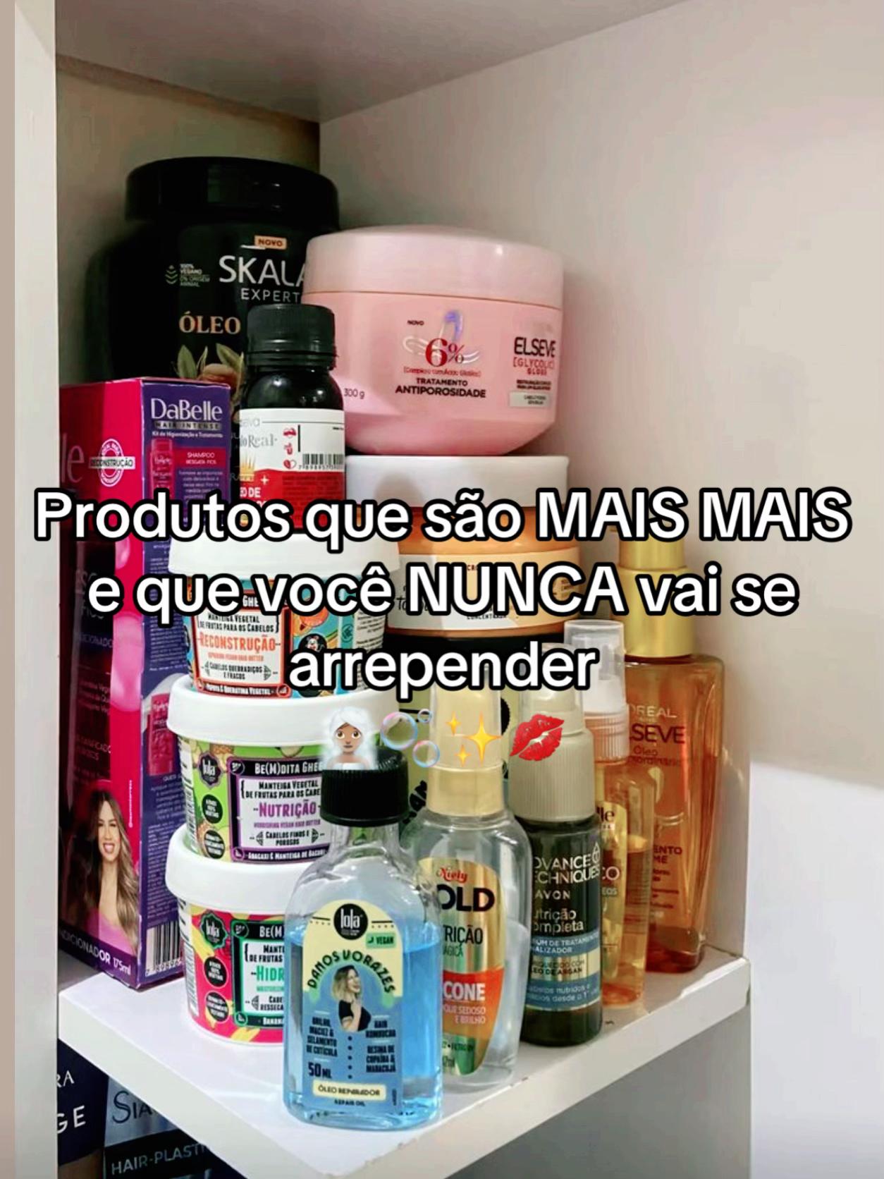 TikTok post by @leilaeduarda for Embelleze. Caption reads: [...] #cabelo #cronogramacapilar #love #novex....