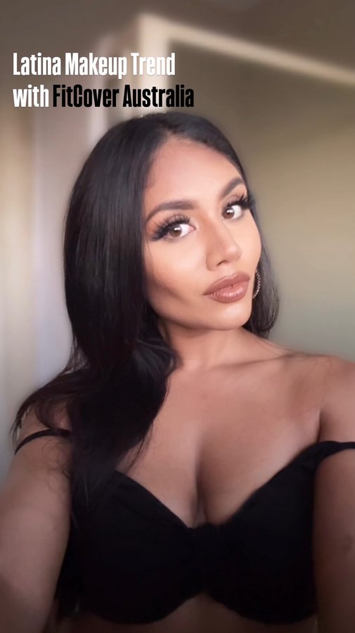 Instagram post by @iamkamantha for Fitcover. Caption reads: [...] 😉loved doing this trend with....